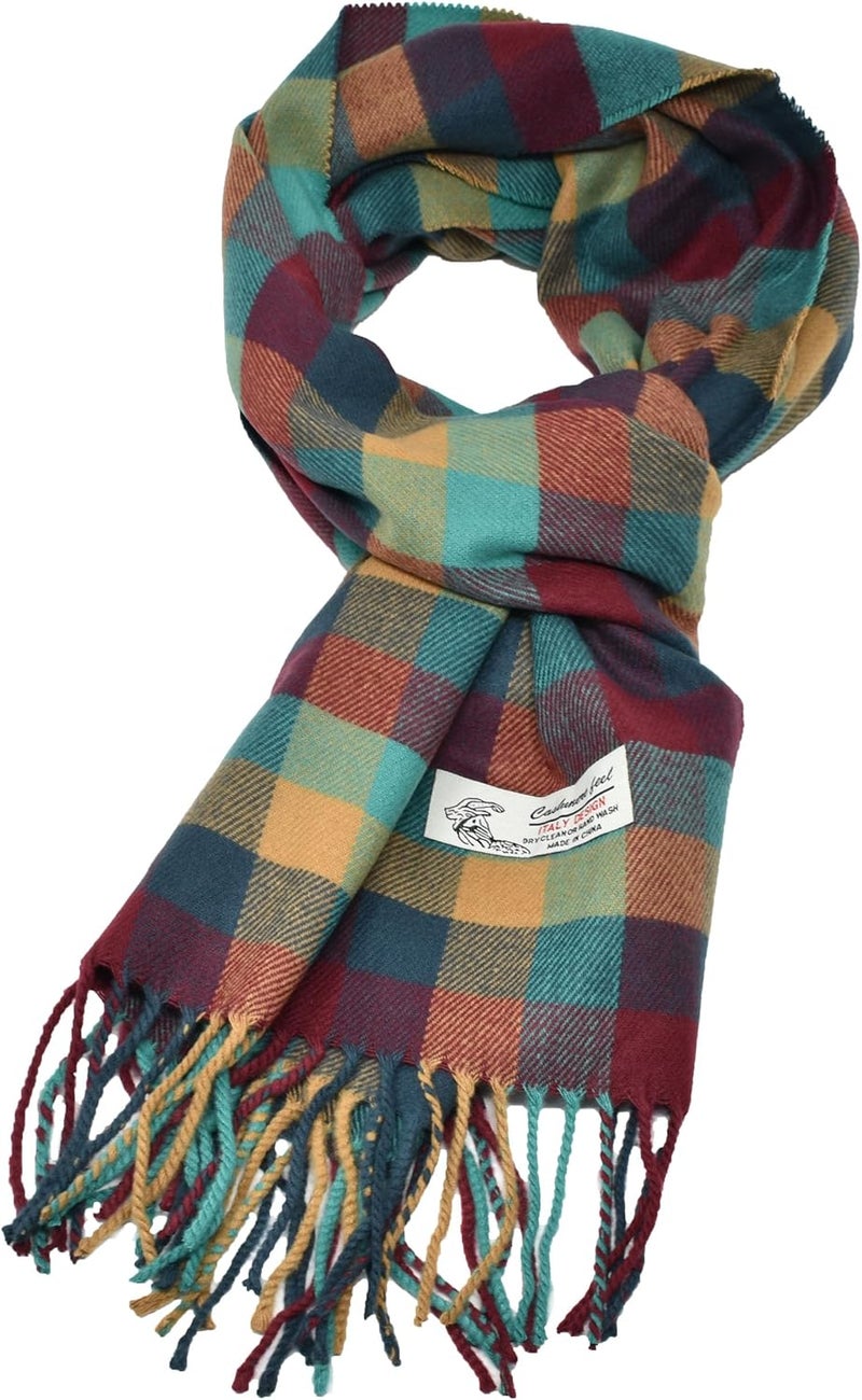 Glory Max Classic Plaid Striped Luxurious Checked Pattern Winter Scarf For Men Women Soft Cashmere Feel 72"x12" - Image 1